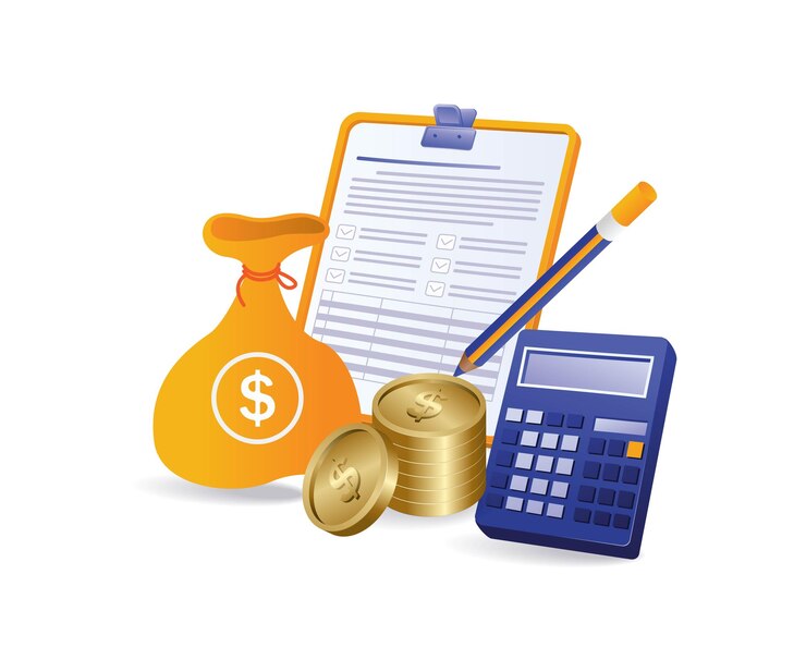 Vector business income and taxes concept