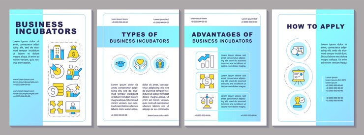 Vector business incubators benefits brochure layout