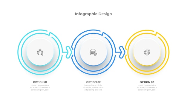 Business info graphic thin line elements design with icons and 3 options or steps. Vector illustration.