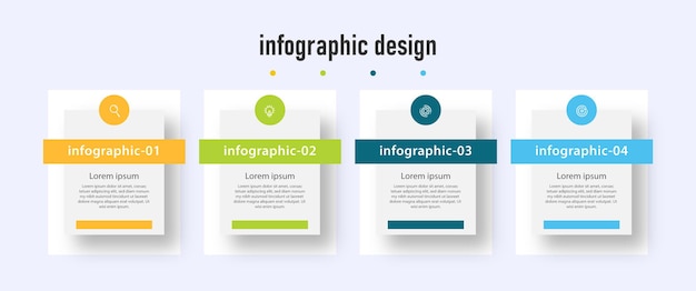 Vector business info graphics sjabloon tijdlijn met 4 stappen opties kan worden gebruikt voor workflow diagram