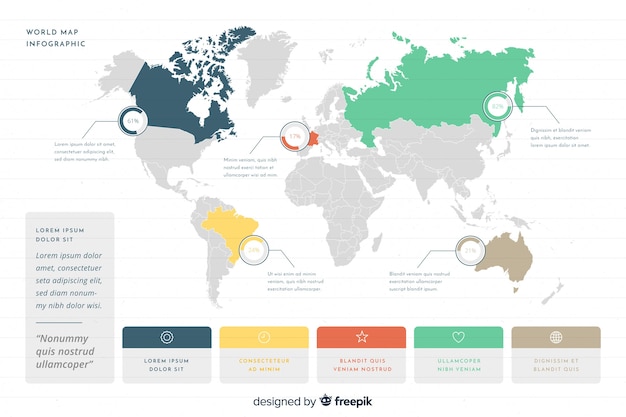 Vector business infograhic with world map