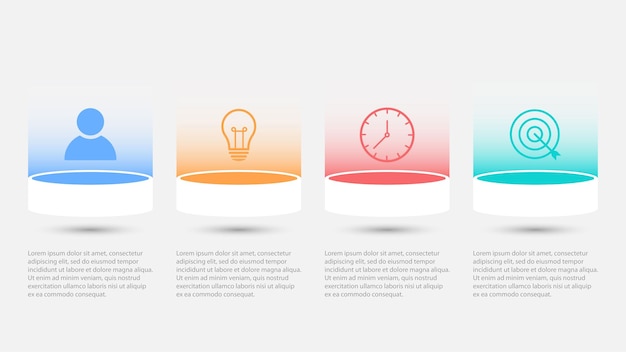 Шаблон бизнес-инфографики 4 шага