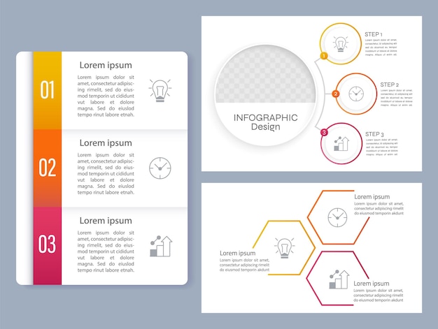 Vettore insieme del modello di progettazione del grafico di infographic di affari