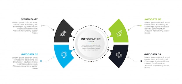 Business infographic circle design icons 4 options or steps