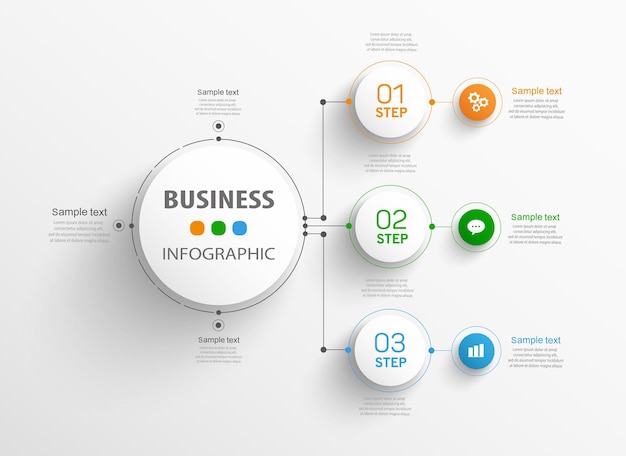 Concetto di business infografica con passaggi