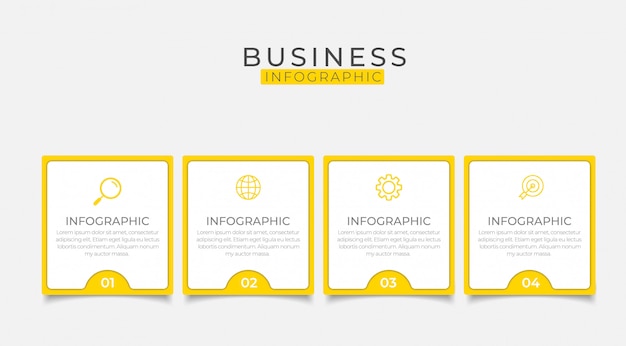 Il design infografico aziendale può essere utilizzato per il layout del flusso di lavoro, diagramma, relazione annuale.