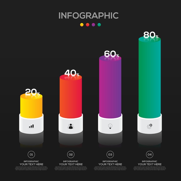 4 옵션 프리젠 테이션을위한 비즈니스 인포 그래픽 디자인 요소 템플릿