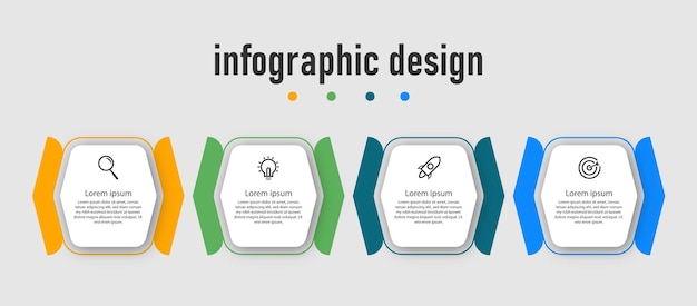 Business infographic design elements flowchart steps