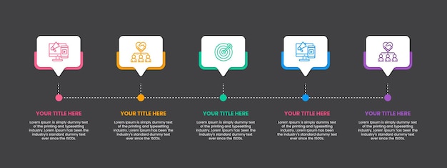 Business infographic design flowchart steps elements