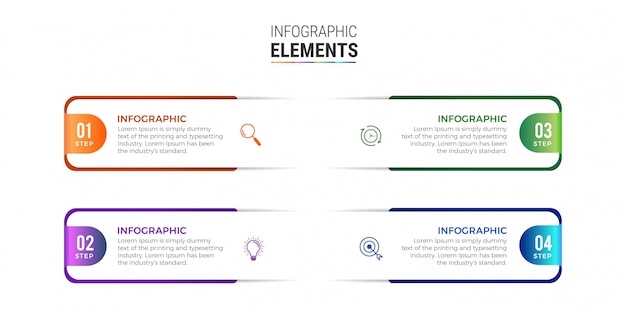 비즈니스 Infographic 디자인 아이콘 4 옵션 또는 단계