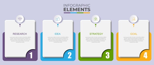 business infographic design icons 4 options or steps premium vector