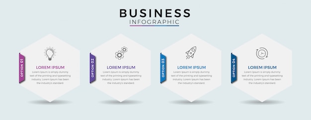 비즈니스 infographic 디자인 아이콘 4 옵션 또는 단계