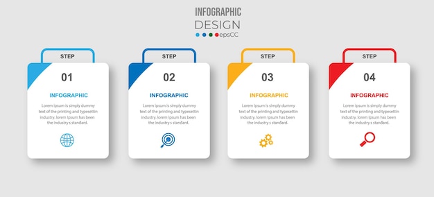 Business infographic design icons 4 options or steps