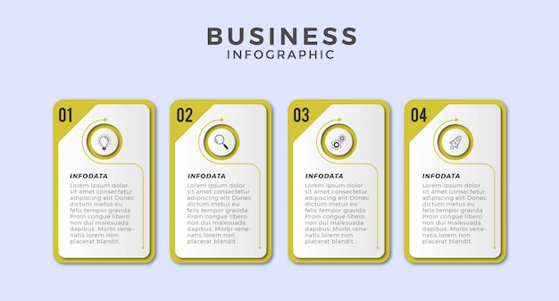 Бизнес инфографики дизайн иконки или шаги премиум