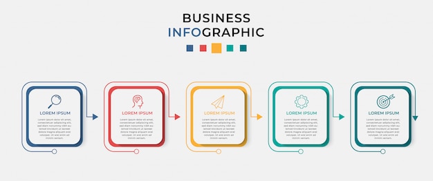 Бизнес инфографики дизайн шаблона 5 вариантов или шагов.