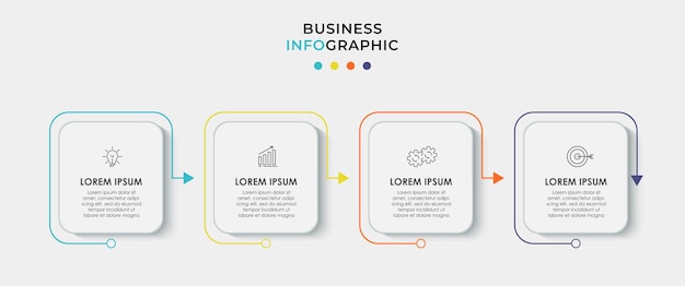 Business Infographic design template Vector with icons and 4 options or steps