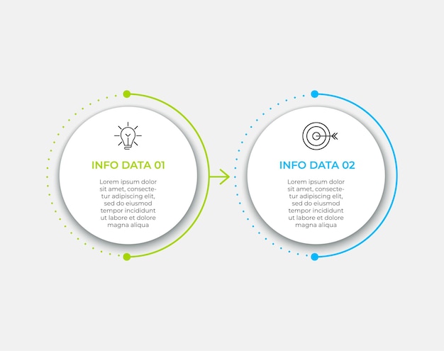 Бизнес инфографики дизайн шаблона вектор с иконками и 2 варианта или шага