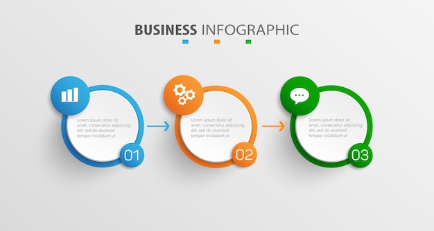 3つのオプションまたはステップを持つビジネスインフォグラフィックデザインテンプレート