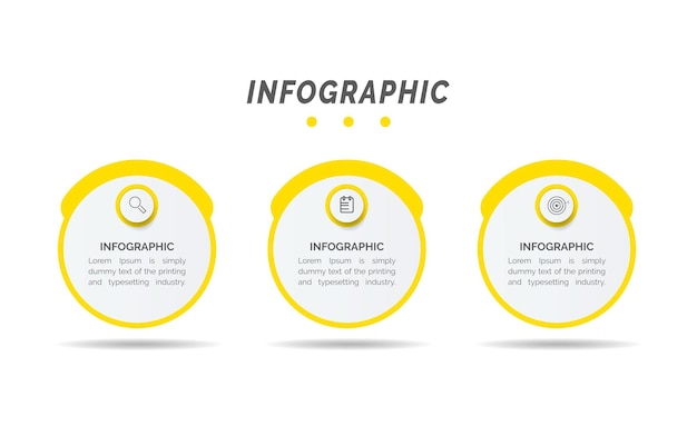 Шаблон бизнес-инфографики с 3 вариантами или шагами