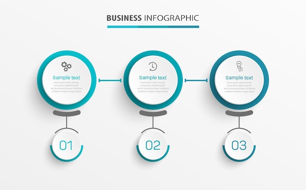 Business infographic design template with 3 options or steps