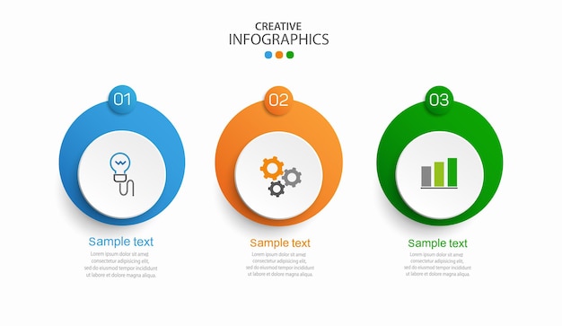 Business infographic design template with 3 options or steps