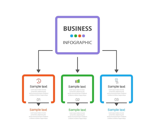 Business infographic design template with 3 options