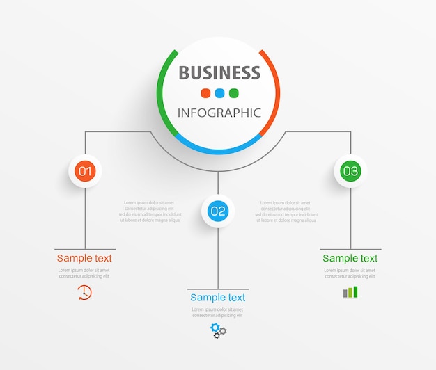 business infographic design template with 3 options