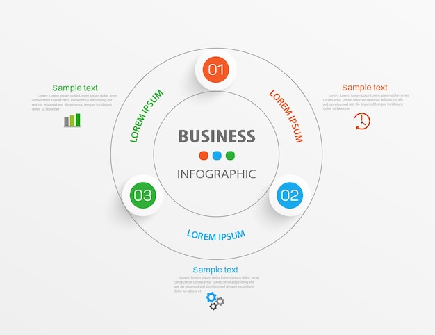 Business infographic design template with 3 options