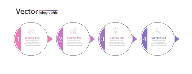 4가지 옵션 또는 단계가 있는 비즈니스 인포그래픽 디자인 템플릿