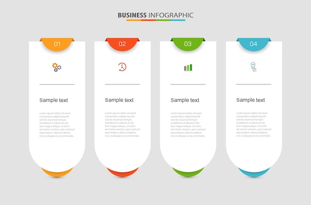Шаблон бизнес-инфографики с 4 вариантами или шагами