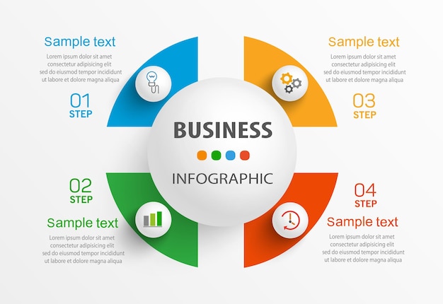 4つのオプションまたはステップを持つビジネスインフォグラフィックデザインテンプレート