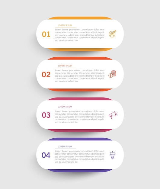 Business infographic design template with 4 options steps or processes