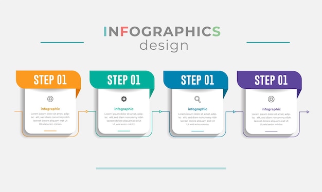 Business infographic design template with 4 options or steps Vector illustration.