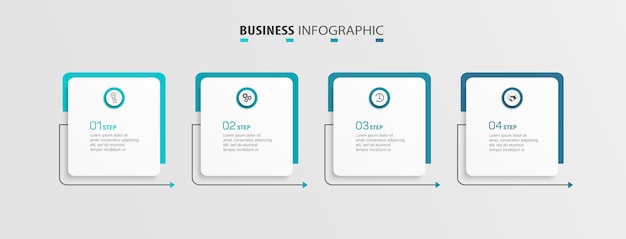 Шаблон бизнес-инфографики с 4 вариантами или шагами