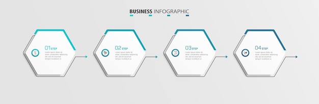 Шаблон бизнес-инфографики с 4 вариантами или шагами