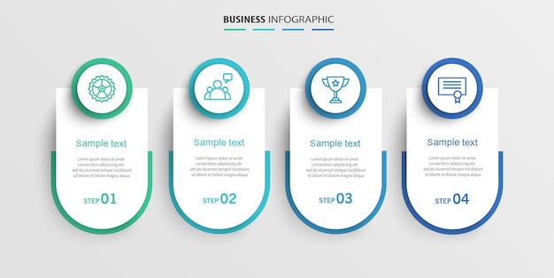 Business infographic design template with 4 options or steps