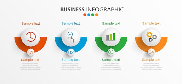 Business infographic design template with 4 options or steps