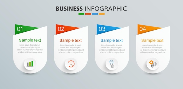Business infographic design template with 4 options or steps