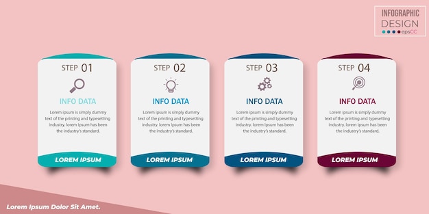 Business infographic design template with 4 options or steps