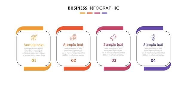 Business infographic design template with 4 options