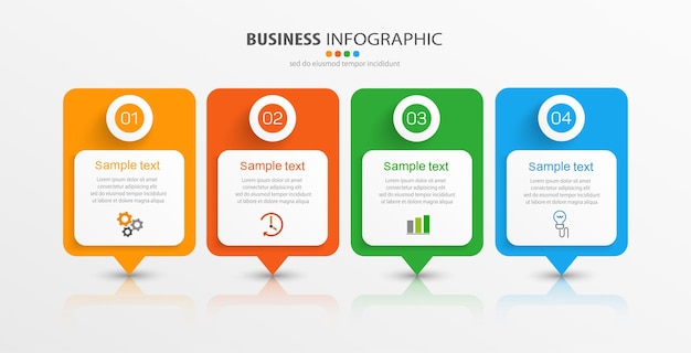 Business infographic design template with 4 options