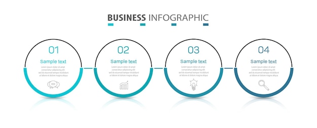 4가지 옵션이 있는 비즈니스 인포그래픽 디자인 템플릿