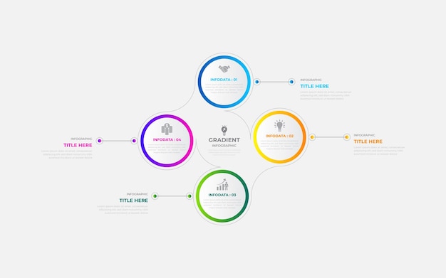 Business infographic design template with 4 options