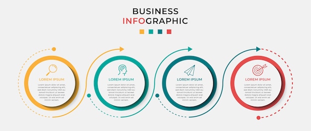 Business Infographic design template   with icons and 4 four options or steps.