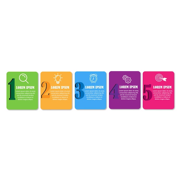 business infographic design template with icons and 5 options or steps can be used for workflow pr