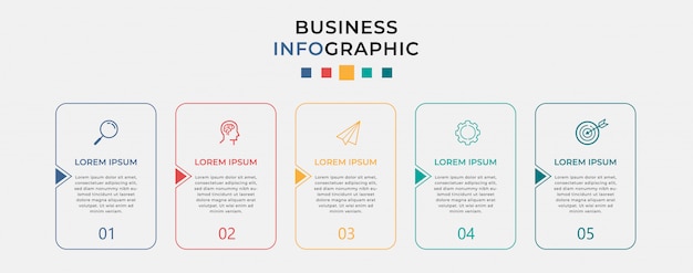 아이콘 및 5 5 옵션 또는 단계와 비즈니스 인포 그래픽 디자인 템플릿입니다.