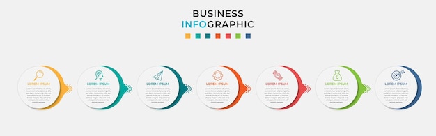 Modello di progettazione infografica aziendale con icone e opzioni