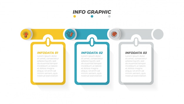 마케팅 아이콘 및 3 옵션, 단계 또는 프로세스와 비즈니스 Infographic 디자인 템플릿. 벡터 일러스트입니다.