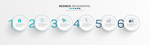Шаблон оформления бизнес инфографики с шагами