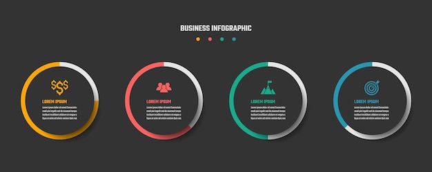 Progettazione infografica aziendale, illustrazioni vettoriali